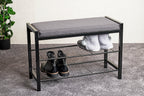 HAKU Möbel Schuhbank aus Metall gepolstert in Schwarz 75 x 32 x 50 cm