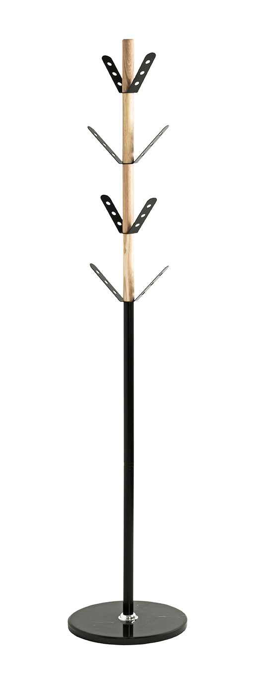 HAKU Möbel Garderobenständer aus Metall mit Marmor 37 x 179 cm in Natur, Schwarz