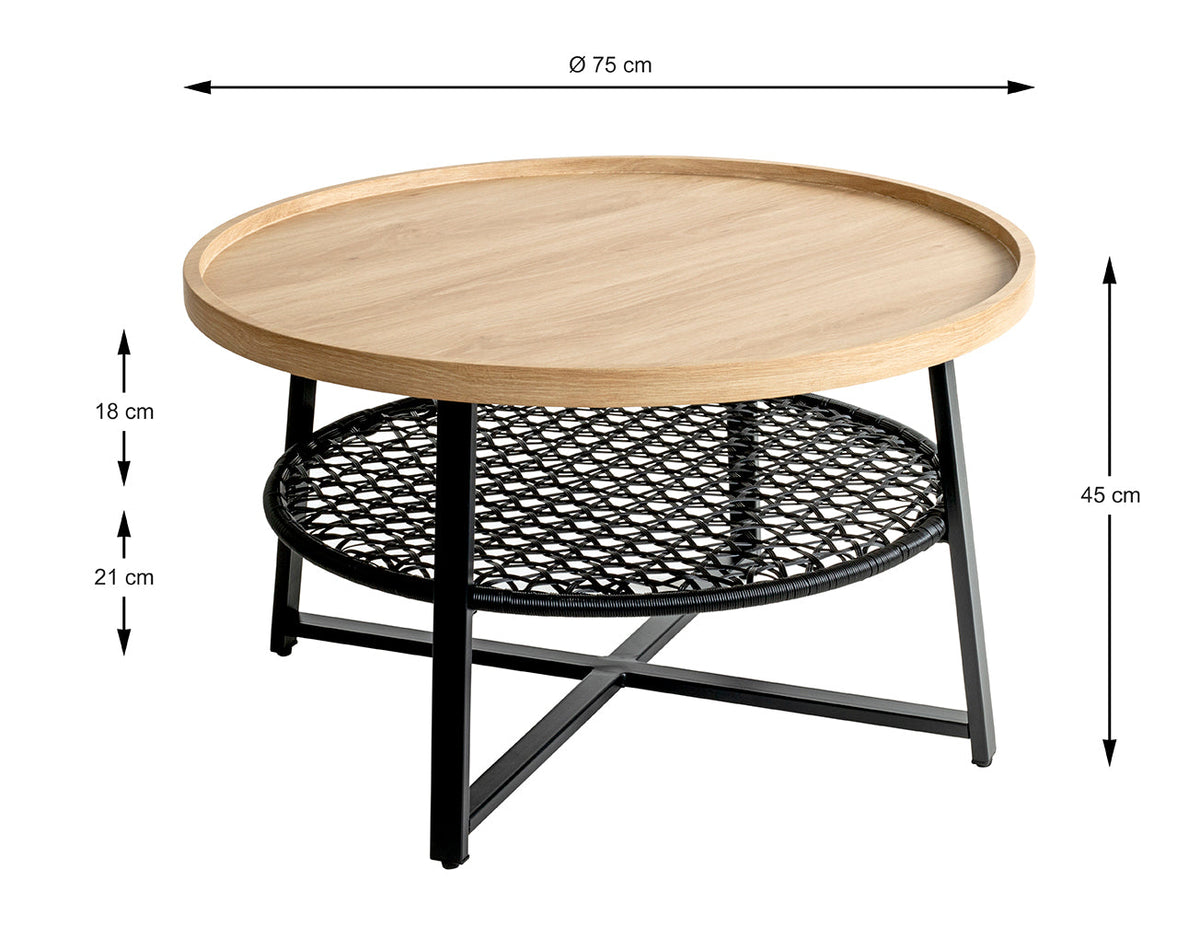HAKU Möbel Couchtisch aus MDF X-Gestell in Braun 75 x 45 cm