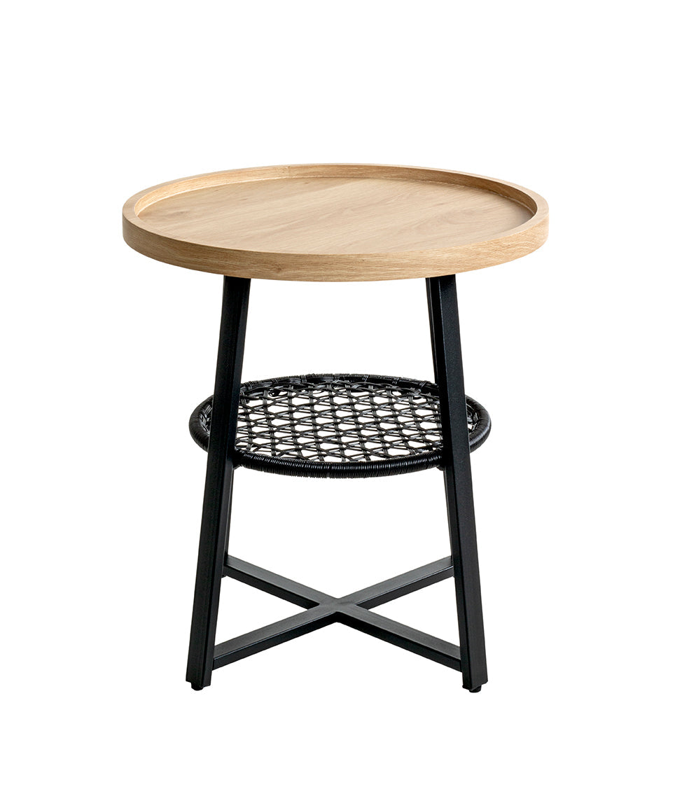 HAKU Möbel Beistelltisch aus MDF X-Gestell in Braun 50 x 55 cm