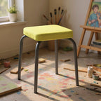 HAKU Möbel Stapelhocker aus Textil gepolstert 34 x 34 x 49 cm in Gunmetal, Olive