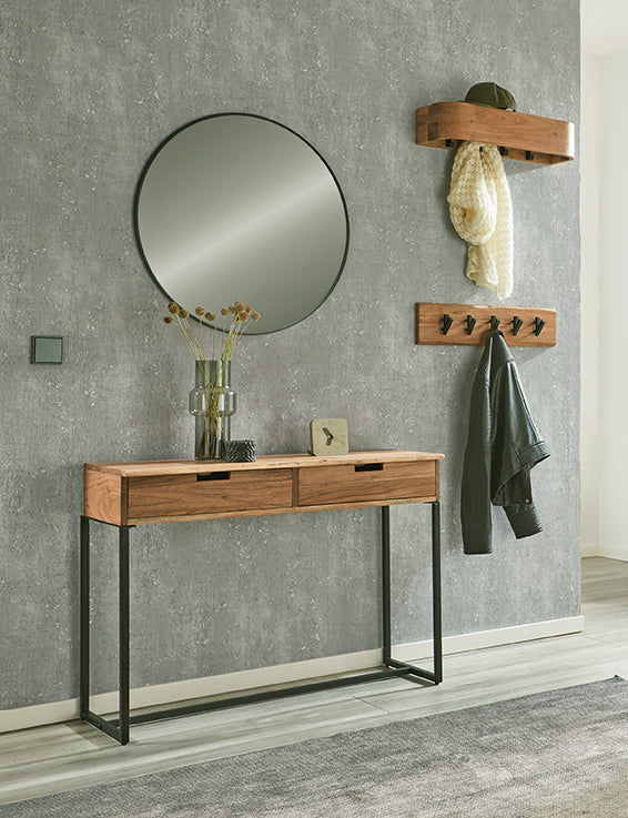 HAKU Möbel Wandgarderobe aus Massivholz in Braun B 60-100 cm H 13 cm, 60 x 20 cm, H 13 cm
