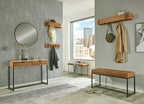 HAKU Möbel Wandgarderobe aus Massivholz in Braun B 60-100 cm H 13 cm, 60 x 20 cm, H 13 cm