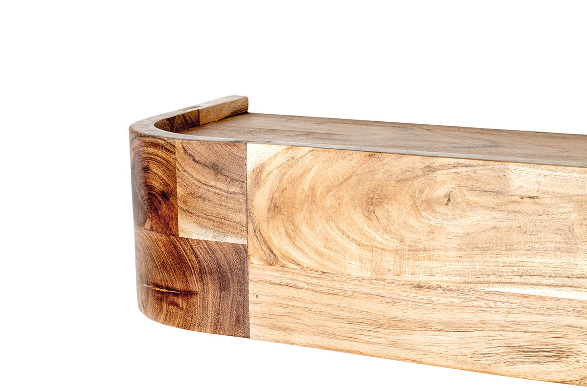 HAKU Möbel Wandgarderobe aus Massivholz in Braun B 60-100 cm H 13 cm, 60 x 20 cm, H 13 cm