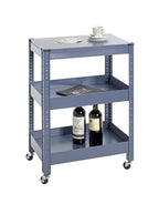 HAKU Möbel Servierwagen aus Metall 50 x 32 x 75 cm in Blau