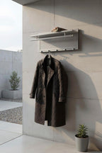 HAKU Möbel Wandgarderobe aus Metall 75 x 26 x 30 cm in Chrom, Grau