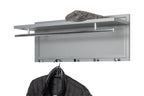 HAKU Möbel Wandgarderobe aus Metall 75 x 26 x 30 cm in Chrom, Grau