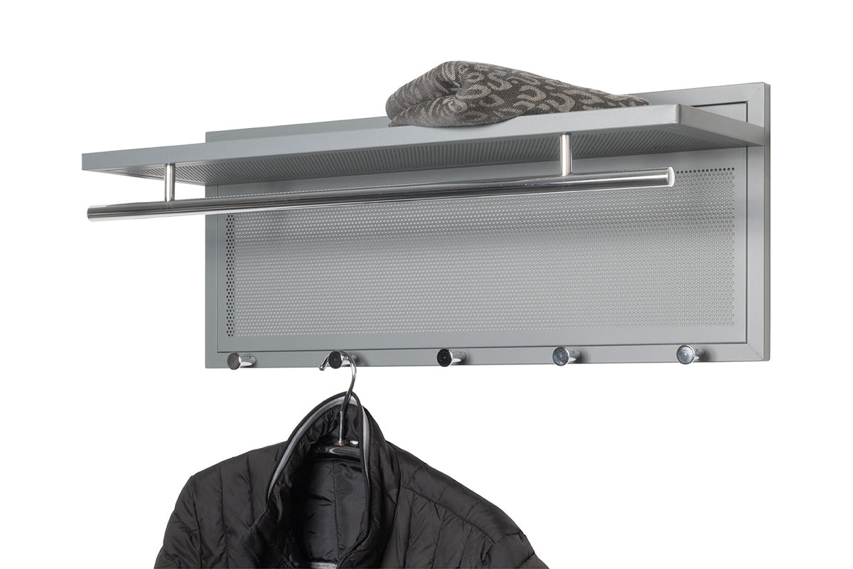 HAKU Möbel Wandgarderobe aus Metall 75 x 26 x 30 cm in Chrom, Grau