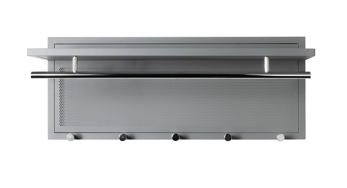HAKU Möbel Wandgarderobe aus Metall 75 x 26 x 30 cm in Chrom, Grau