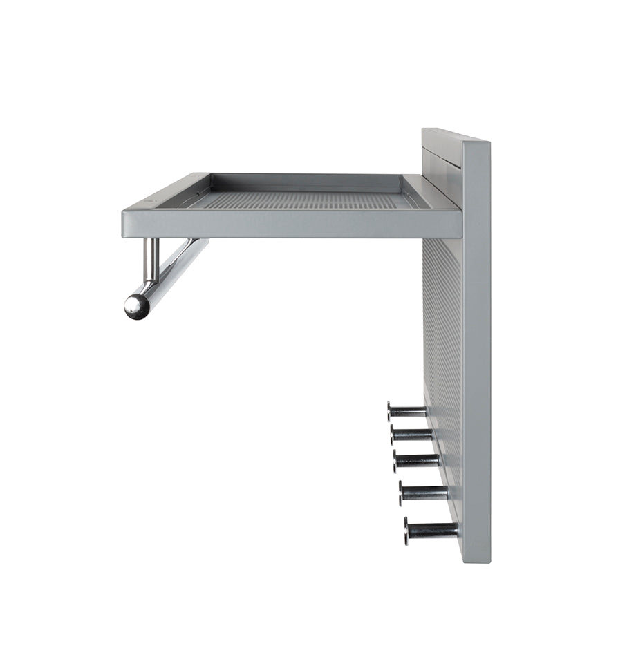 HAKU Möbel Wandgarderobe aus Metall 75 x 26 x 30 cm in Chrom, Grau