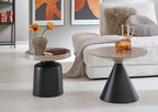 HAKU Möbel Beistelltisch aus Metall Säulenfuss in Beige, Ø 50 cm, H 45 cm
