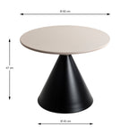 HAKU Möbel Beistelltisch aus Metall Säulenfuss in Beige, Ø 60 cm, H 47 cm