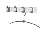 HAKU Möbel Garderobenleiste aus MDF B 45-55 cm H 7 cm, 45 x 6 cm, H 7 cm in Edelstahloptik, Weiss