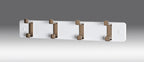 HAKU Möbel Garderobenleiste aus MDF B 45-55 cm H 7 cm, 45 x 6 cm, H 7 cm in Edelstahloptik, Weiss
