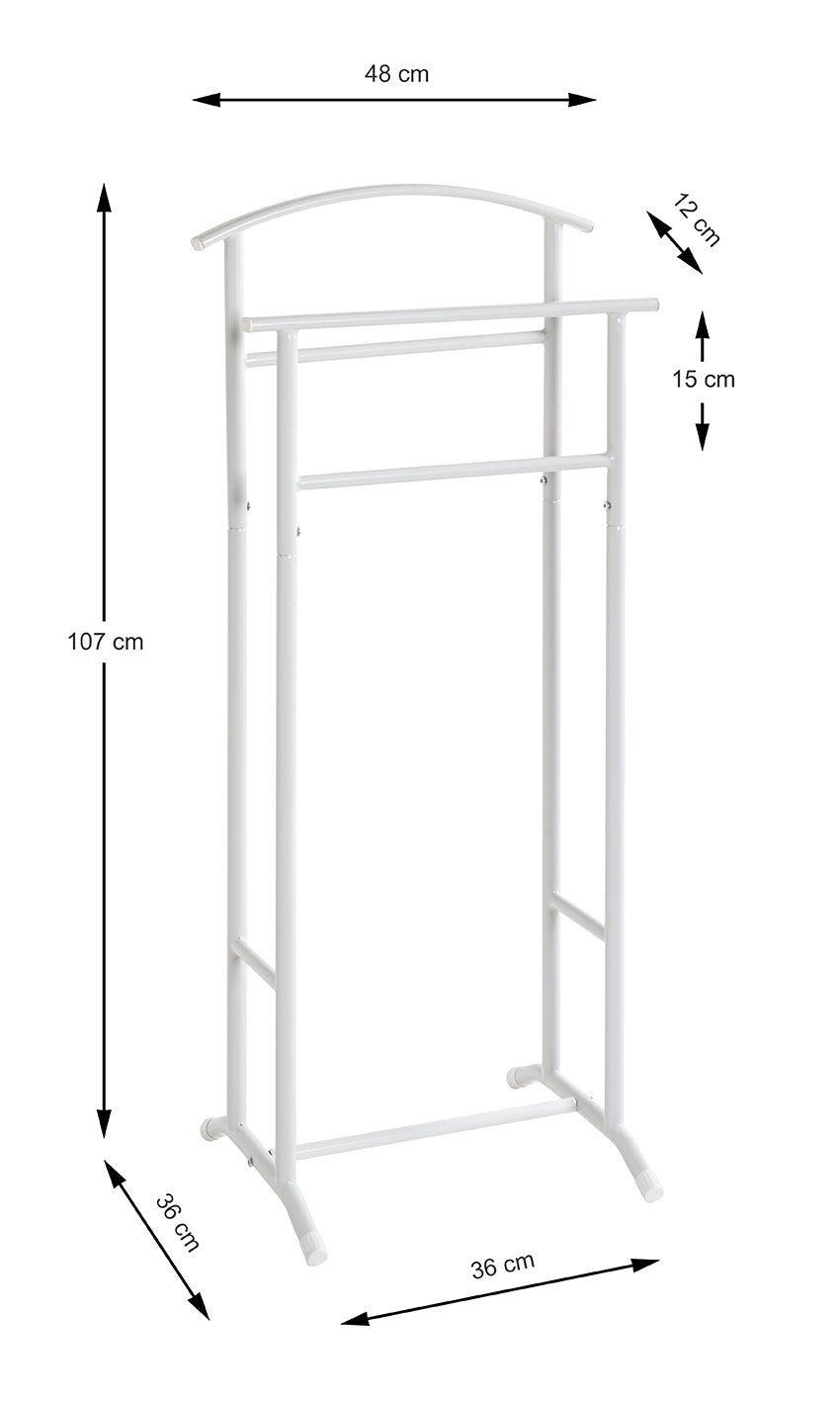 HAKU Möbel Herrendiener aus Metall 48 x 36 x 107 cm in Weiss