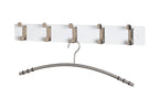 HAKU Möbel Garderobenleiste aus MDF B 45-55 cm H 7 cm, 55 x 6 cm, H 7 cm in Edelstahloptik, Weiss