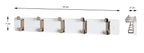 HAKU Möbel Garderobenleiste aus MDF B 45-55 cm H 7 cm, 55 x 6 cm, H 7 cm in Edelstahloptik, Weiss