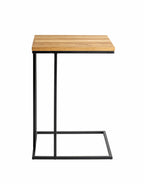 HAKU Möbel Beistelltisch aus Massivholz C-Gestell in Braun 35 x 46 x 68 cm