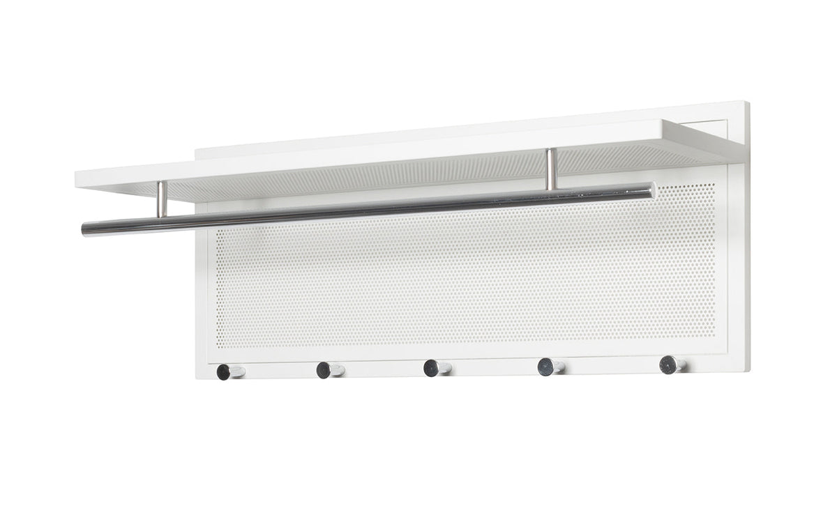 HAKU Möbel Wandgarderobe aus Metall 75 x 26 x 30 cm in Chrom, Weiss