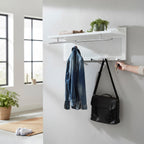 HAKU Möbel Wandgarderobe aus Metall 75 x 26 x 30 cm in Chrom, Weiss