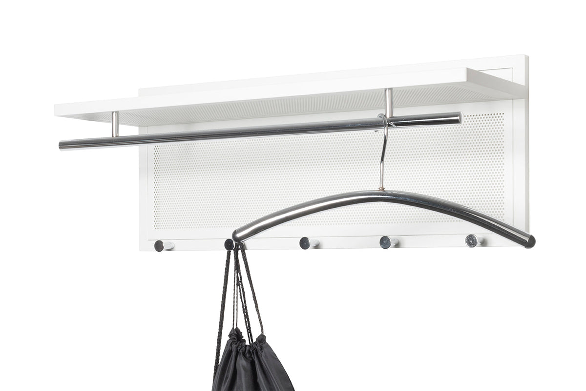 HAKU Möbel Wandgarderobe aus Metall 75 x 26 x 30 cm in Chrom, Weiss