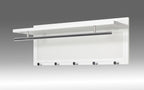 HAKU Möbel Wandgarderobe aus Metall 75 x 26 x 30 cm in Chrom, Weiss
