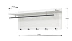 HAKU Möbel Wandgarderobe aus Metall 75 x 26 x 30 cm in Chrom, Weiss