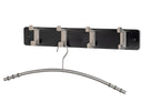 HAKU Möbel Garderobenleiste aus MDF B 45-55 cm H 7 cm, 45 x 6 cm, H 7 cm in Edelstahloptik, Schwarz