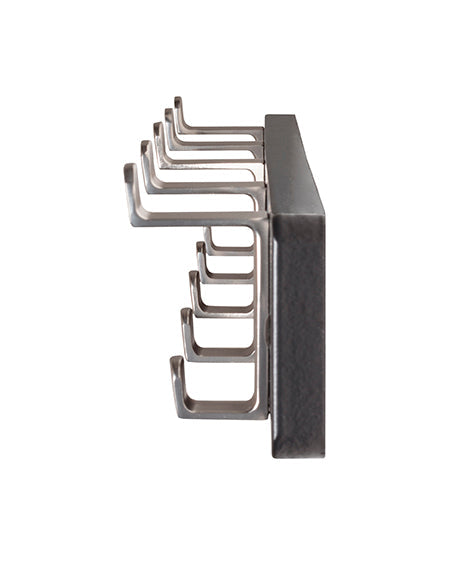 HAKU Möbel Garderobenleiste aus MDF B 45-55 cm H 7 cm, 55 x 6 cm, H 7 cm in Edelstahloptik, Schwarz