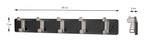 HAKU Möbel Garderobenleiste aus MDF B 45-55 cm H 7 cm, 55 x 6 cm, H 7 cm in Edelstahloptik, Schwarz