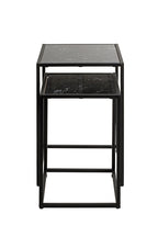 HAKU Möbel Beistelltisch aus Kunstmarmor Füsse höhenverstellbar in Schwarz