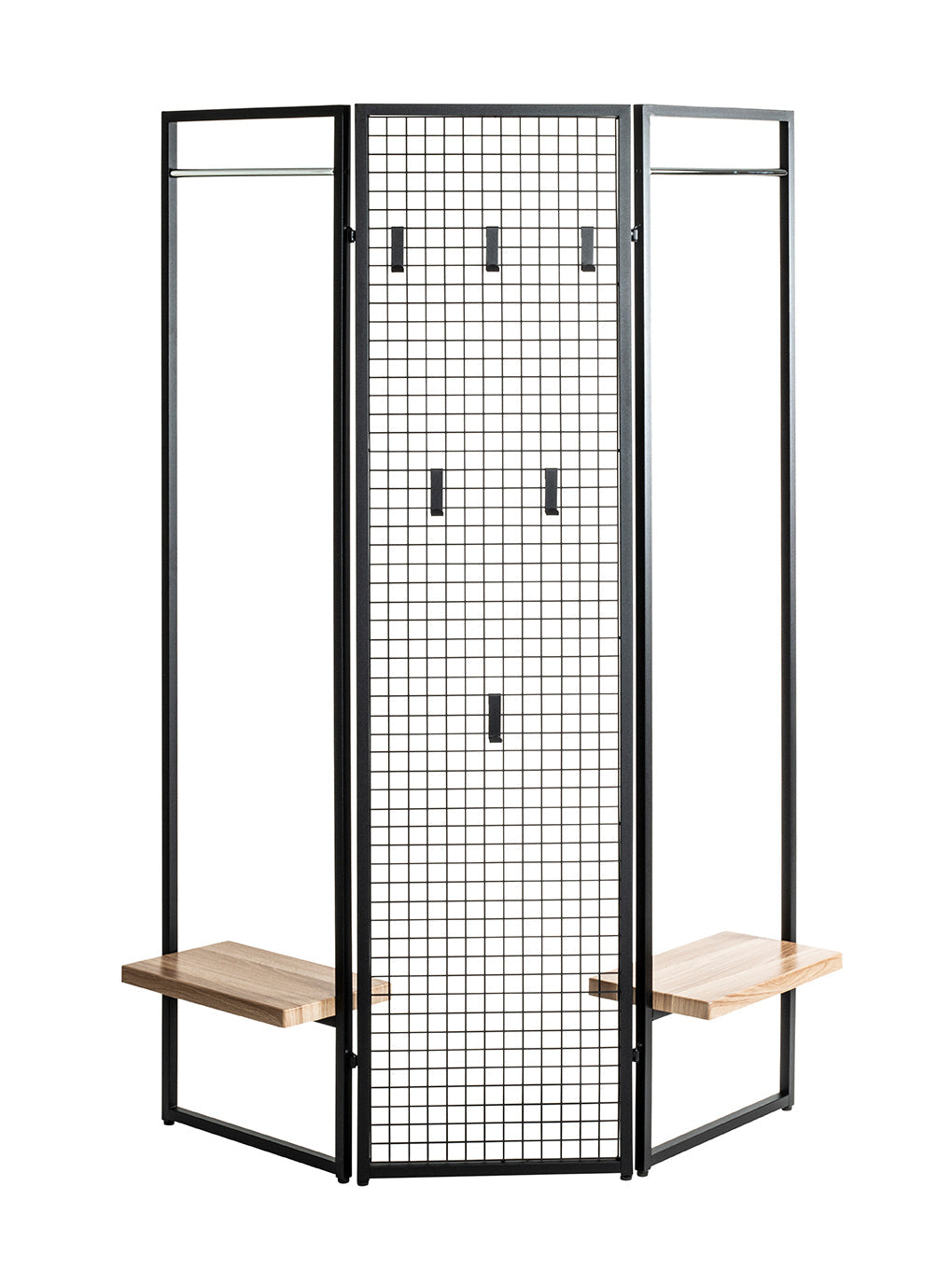 HAKU Möbel Garderobenständer aus Metall in Schwarz 133 x 24 x 175 cm