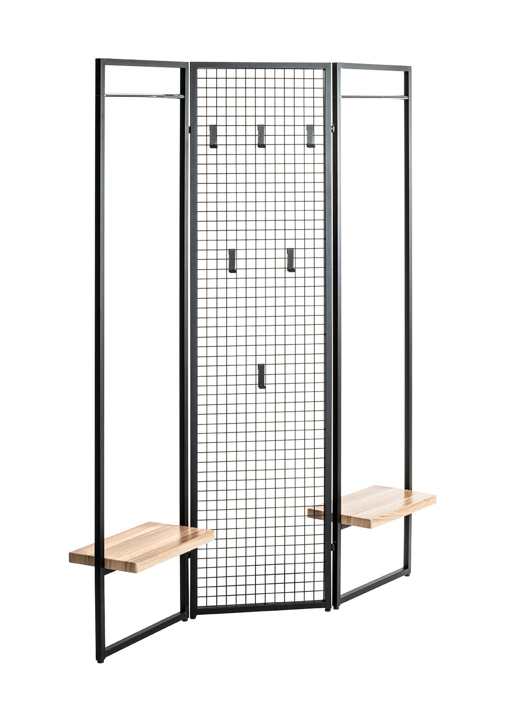 HAKU Möbel Garderobenständer aus Metall in Schwarz 133 x 24 x 175 cm