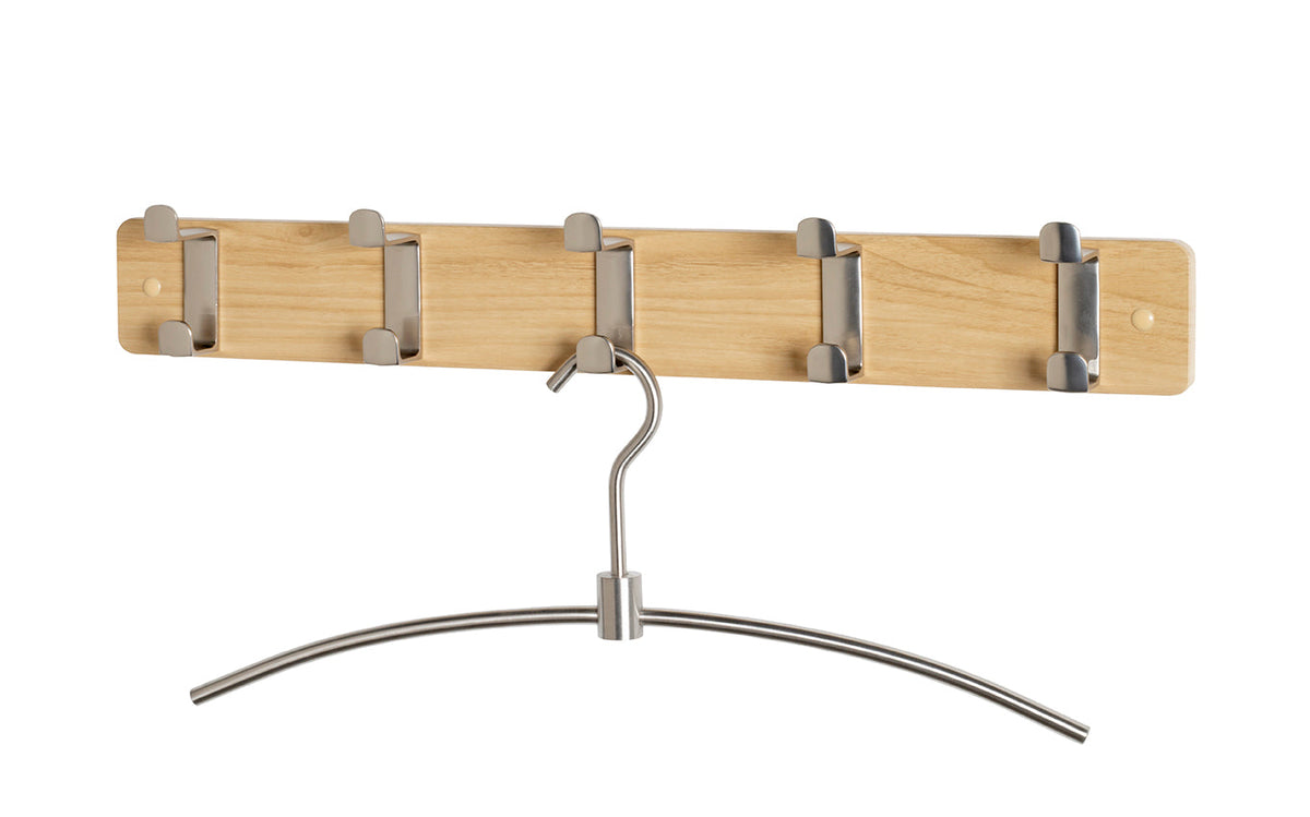 HAKU Möbel Garderobenleiste aus MDF B 45-55 cm H 7 cm, 55 x 6 cm, H 7 cm in Edelstahloptik, Eiche