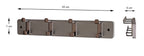 HAKU Möbel Garderobenleiste aus MDF B 45-55 cm H 7 cm, 45 x 6 cm, H 7 cm in Grau, Gunmetal