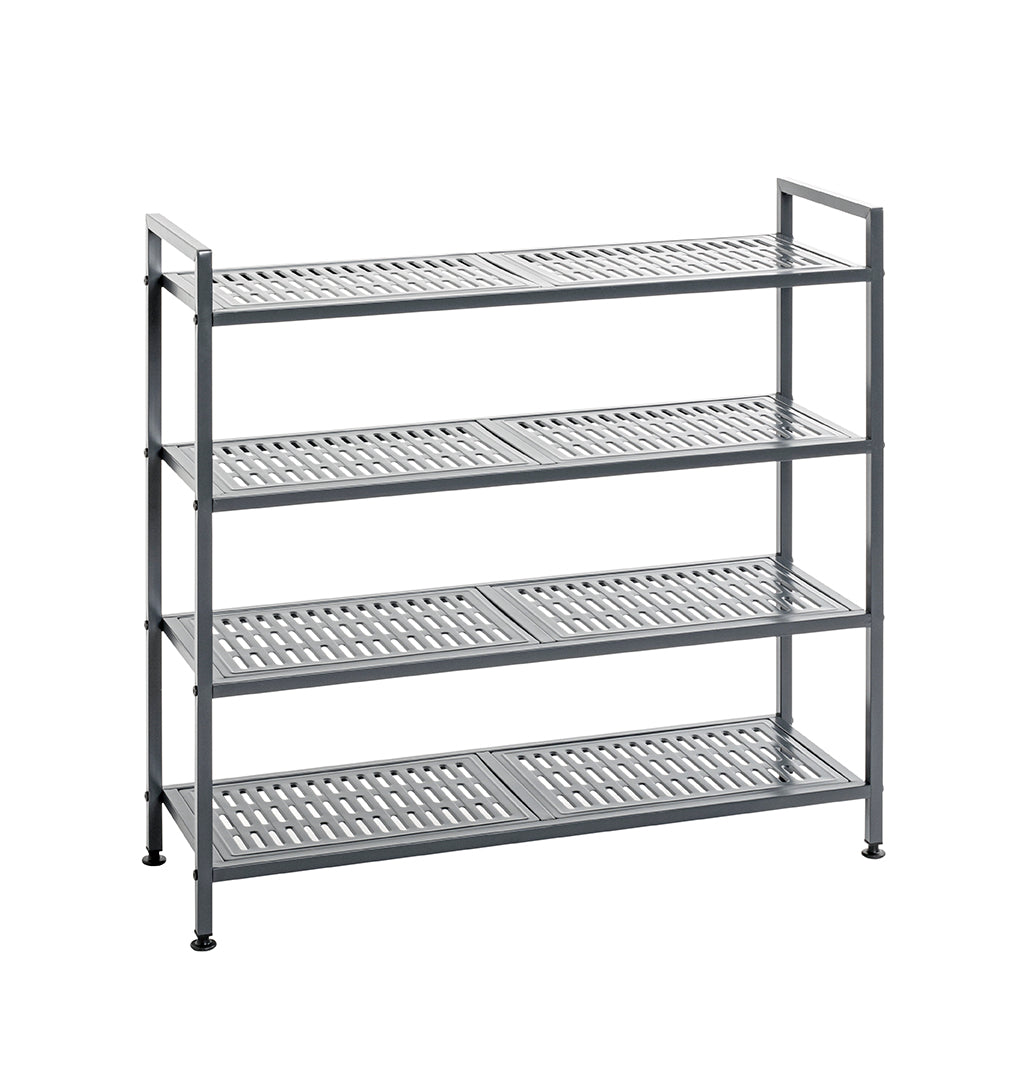 HAKU Möbel Schuhregal aus Metall Füsse höhenverstellbar in Anthrazit, 73 x 25 cm, H 72 cm