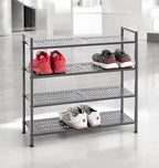 HAKU Möbel Schuhregal aus Metall Füsse höhenverstellbar in Anthrazit, 73 x 25 cm, H 72 cm