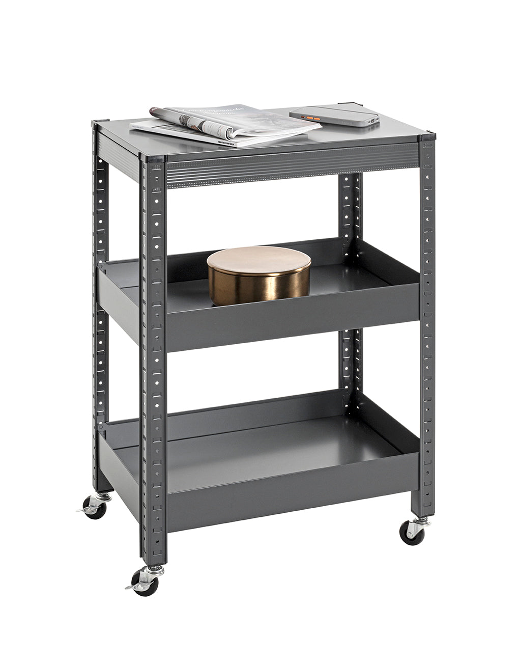 HAKU Möbel Servierwagen aus Metall 50 x 32 x 75 cm in Anthrazit