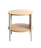HAKU Möbel Beistelltisch aus MDF kratzbeständig in Braun H 44-60 cm Ø 44 cm, Ø 44 cm, H 44 cm in Eiche, Grau (Eiche natur, Kaschmirgrau)