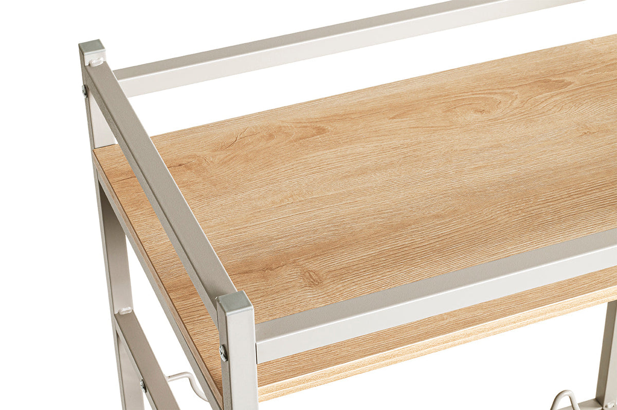 HAKU Möbel Servierwagen aus MDF kratzbeständig in Braun 60 x 40 x 80 cm in Eiche, Kaschmir (Eiche natur, Kaschmir)