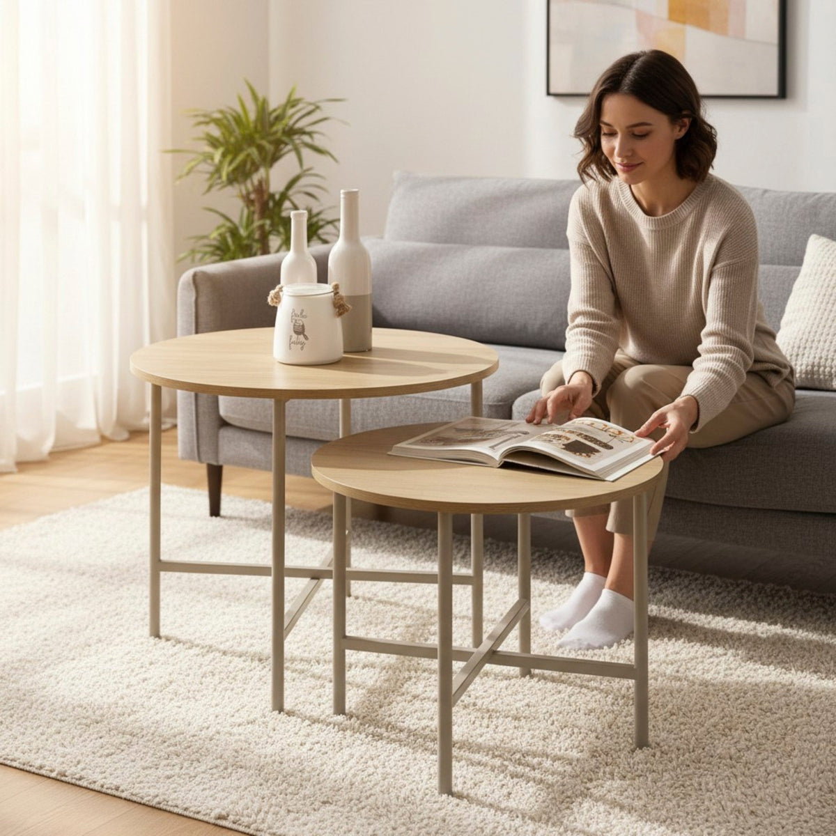 HAKU Möbel Couchtisch aus Holzwerkstoff kratzbeständig in Beige