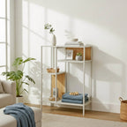 HAKU Möbel Regal aus Metall Kippschutz in Beige 50 x 30 x 75 cm
