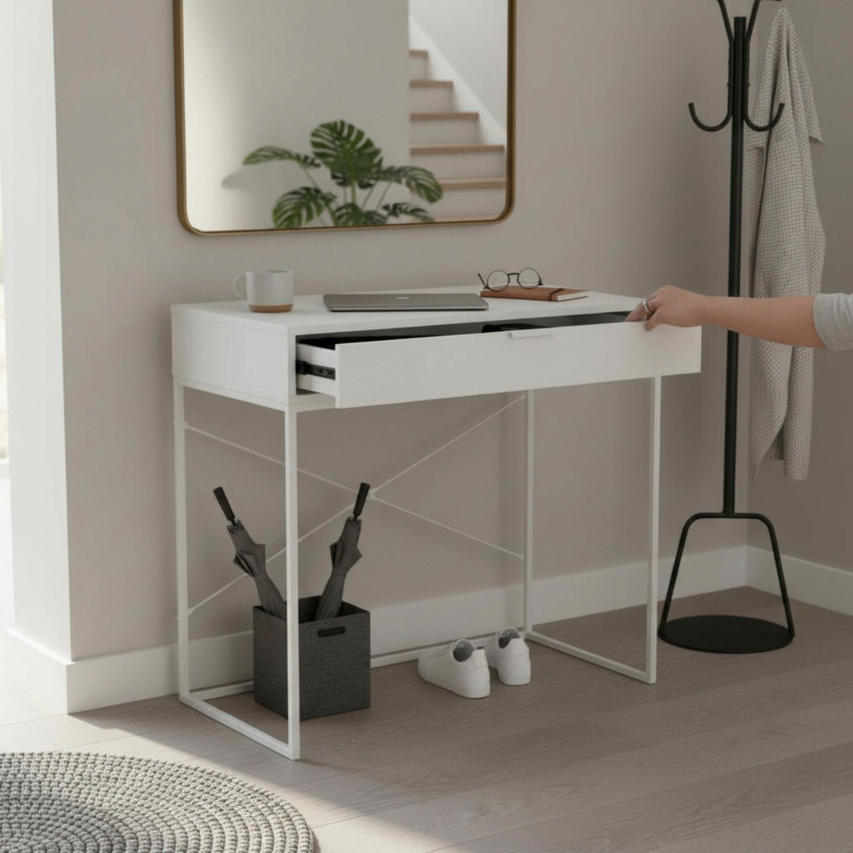HAKU Möbel Konsole aus Holzwerkstoff Kippschutz 80 x 46 x 79 cm in Weiss