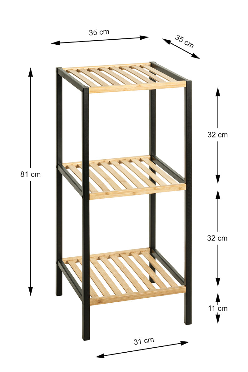 HAKU Möbel Regal aus Bambus in Natur B 35 cm H 81-115 cm, 35 x 35 cm, H 81 cm