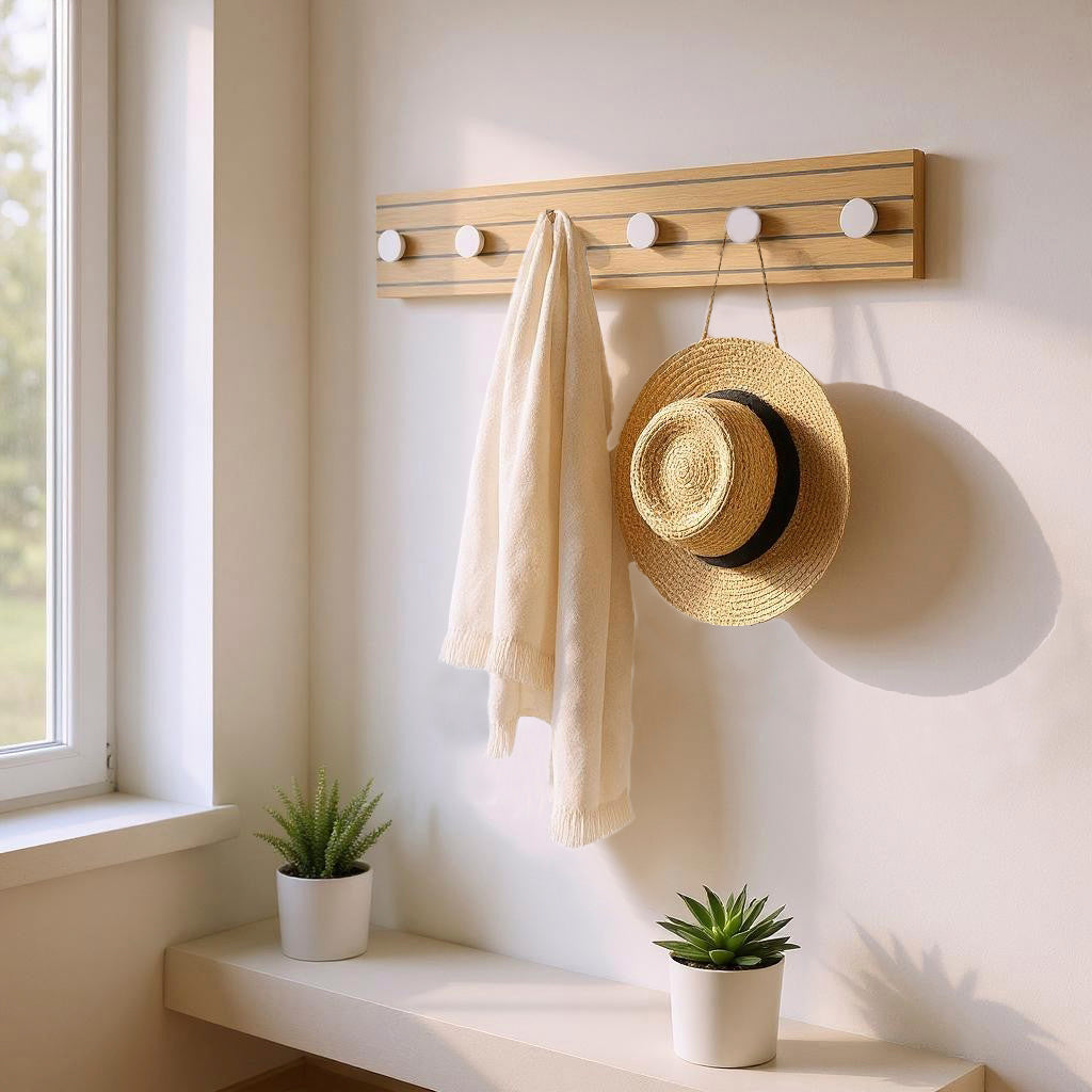 HAKU Möbel Garderobenleiste aus MDF kratzbeständig in Braun B 35-80 cm H 9 cm, 80 x 4 cm, H 9 cm