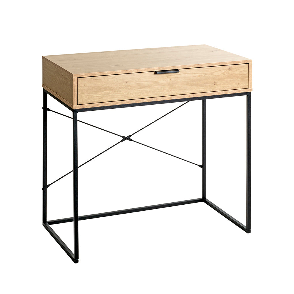 HAKU Möbel Konsole aus Holzwerkstoff Kippschutz 80 x 46 x 79 cm in Eiche, Schwarz (Eiche hell)