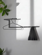HAKU Möbel Wandgarderobe aus Metall in Schwarz 70 x 20 x 18 cm