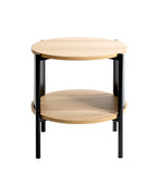 HAKU Möbel Beistelltisch aus MDF kratzbeständig in Braun H 44-60 cm Ø 44 cm, Ø 44 cm, H 44 cm in Eiche, Schwarz (Eiche natur)