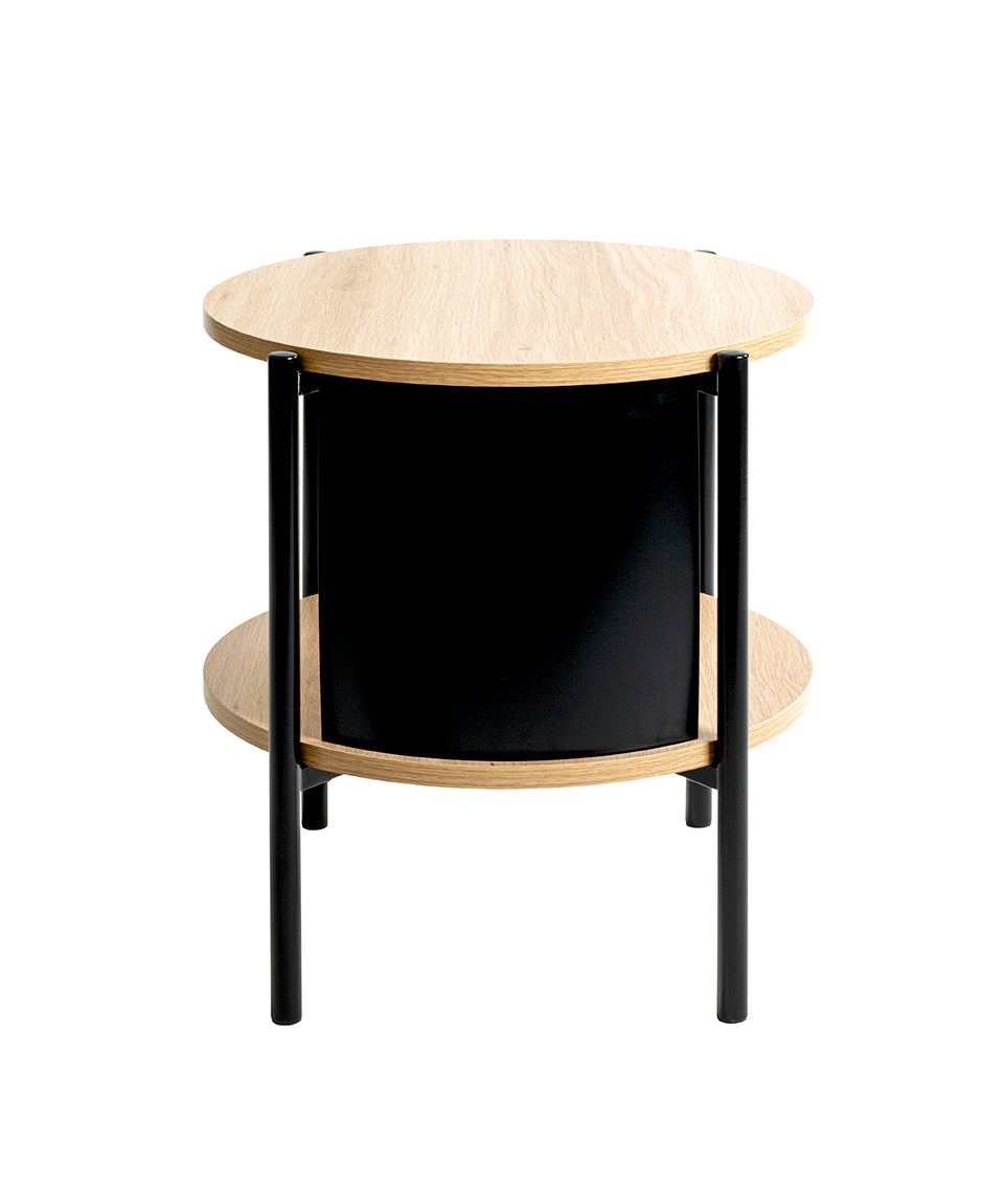 HAKU Möbel Beistelltisch aus MDF kratzbeständig in Braun H 44-60 cm Ø 44 cm, Ø 44 cm, H 44 cm in Eiche, Schwarz (Eiche natur)