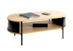 HAKU Möbel Couchtisch aus MDF kratzbeständig in Braun in Eiche, Schwarz (Eiche natur)